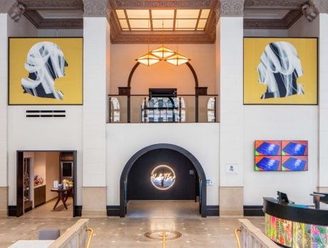 The lobby of the Aloft Philadelphia Downtown