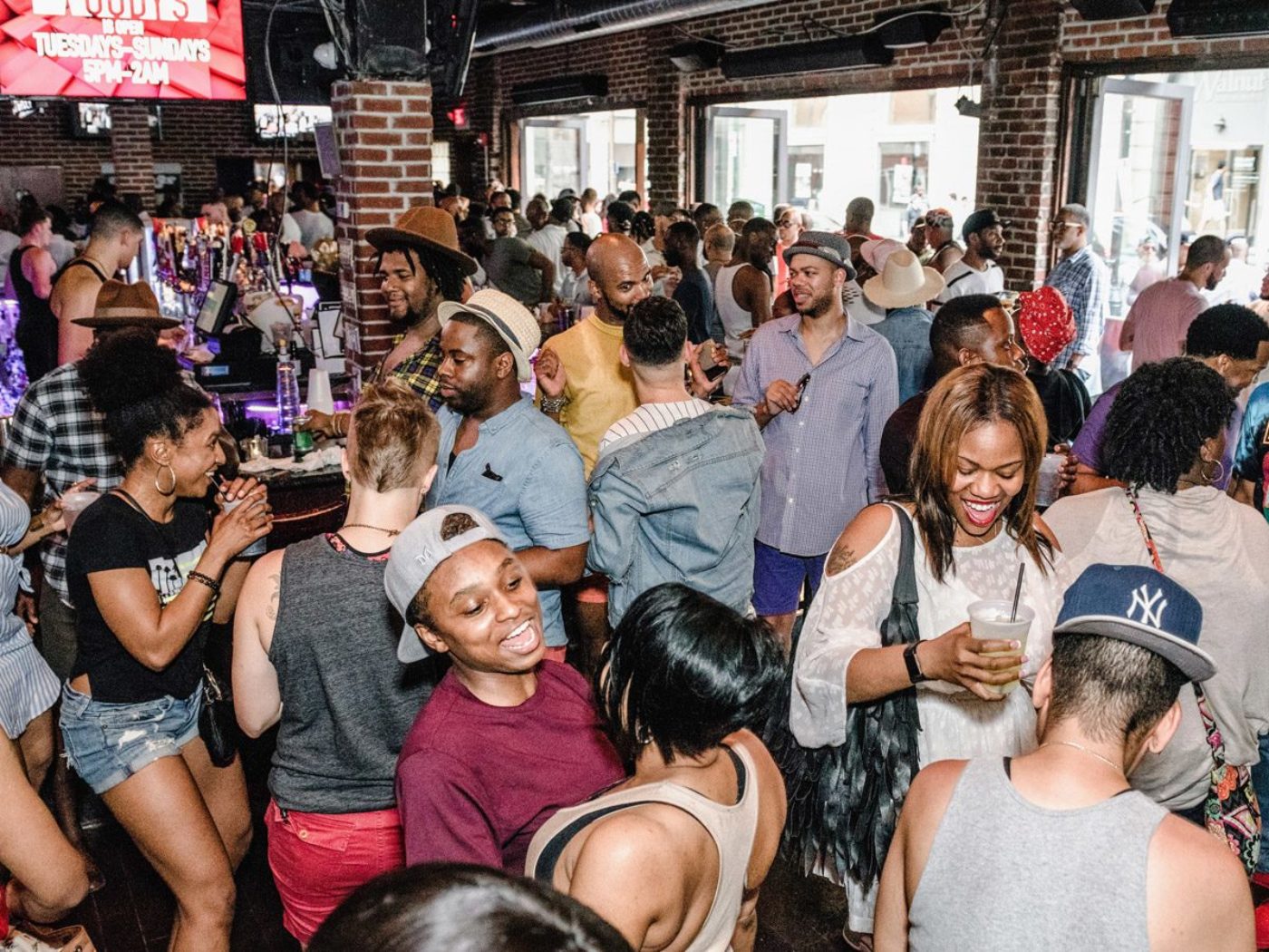 People at Woody's during Philadelphia Black Pride
