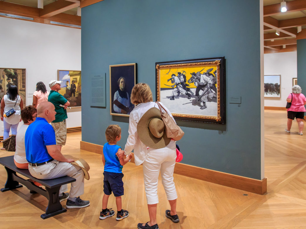 People looking at artwork at the Brandywine River Museum of Art