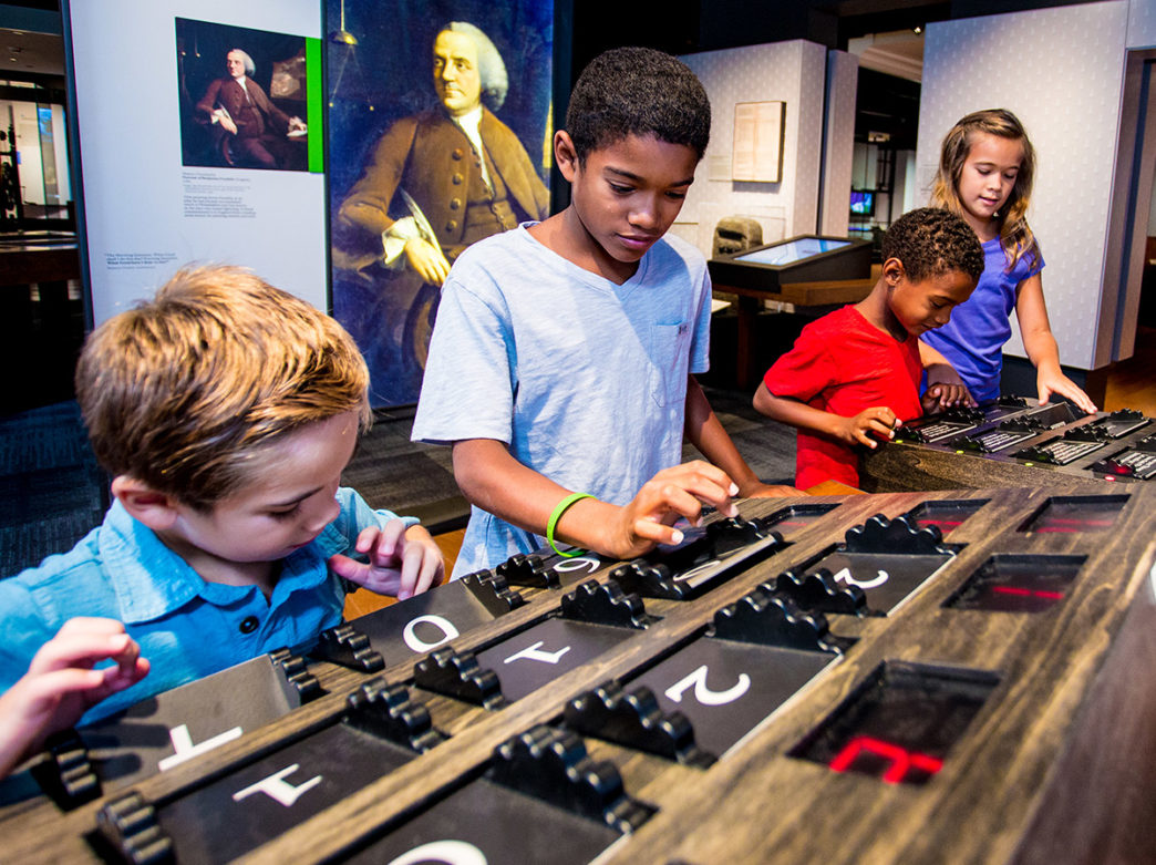 Children playing at the Benjamin Franklin Museum in Philadelphia