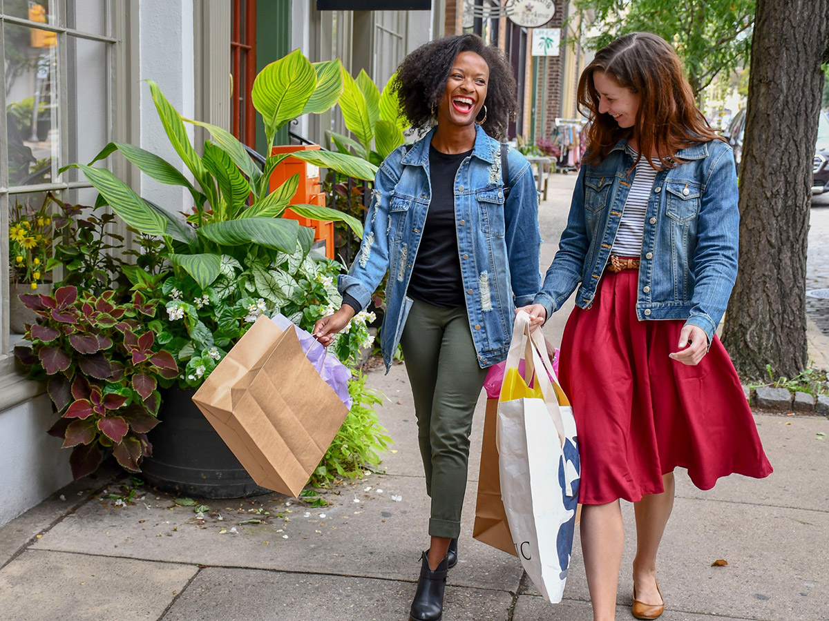 Shoppers in Chestnut Hill, Philadelphia