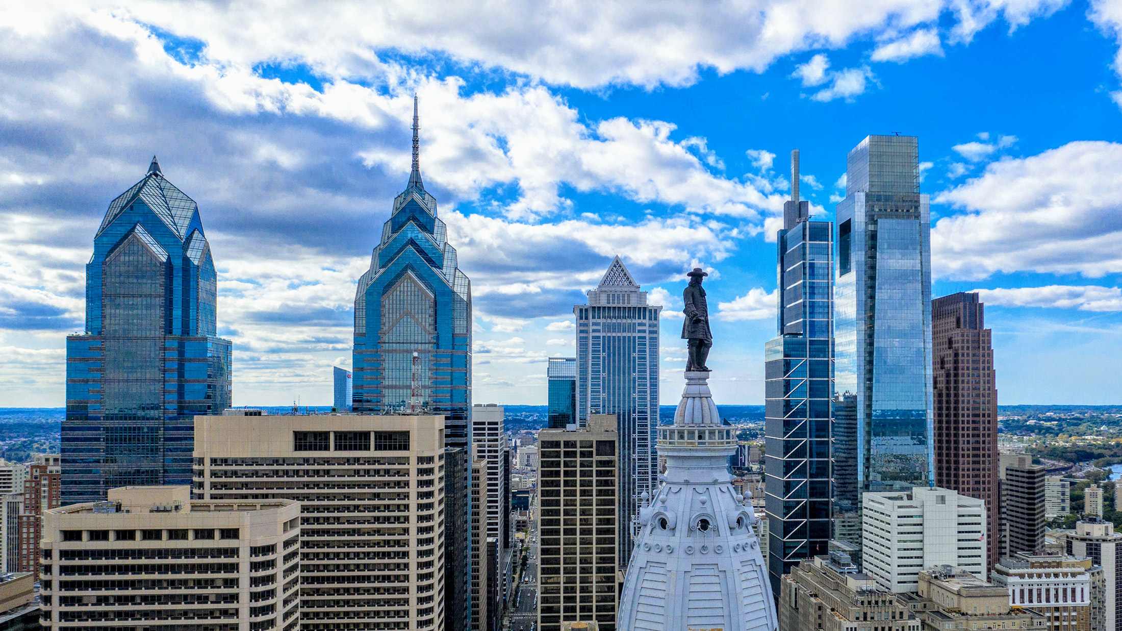 Aerial view of the Philadelphia skyline
