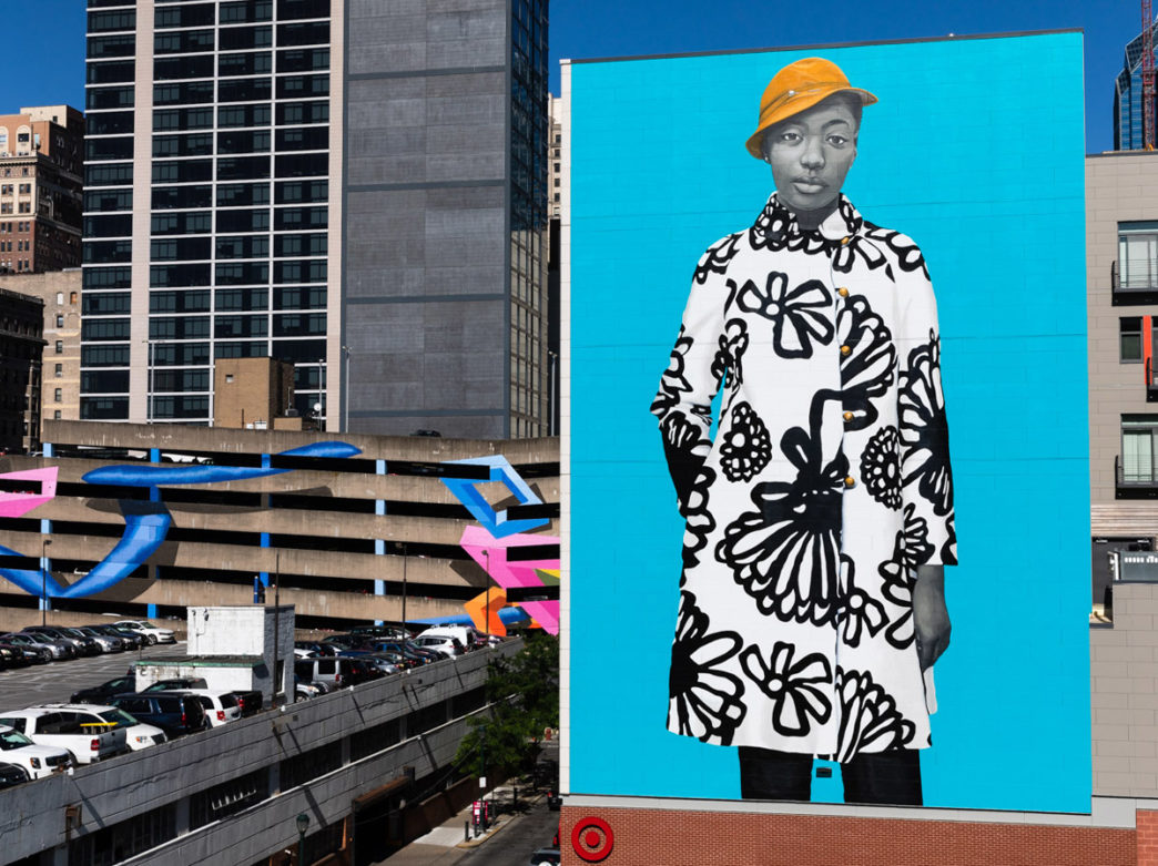 A photo of a mural created by Amy Sherald