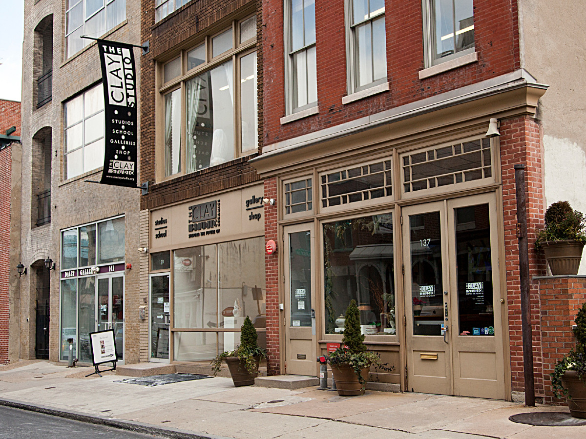 Exterior of The Clay Studio's brick building in the Old City neighborhood in Philadelphia
