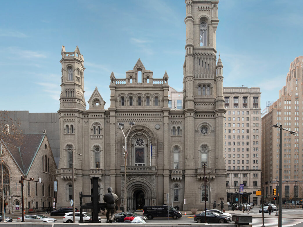 The castle-like-exterior of The Masonic Temple in Philly
