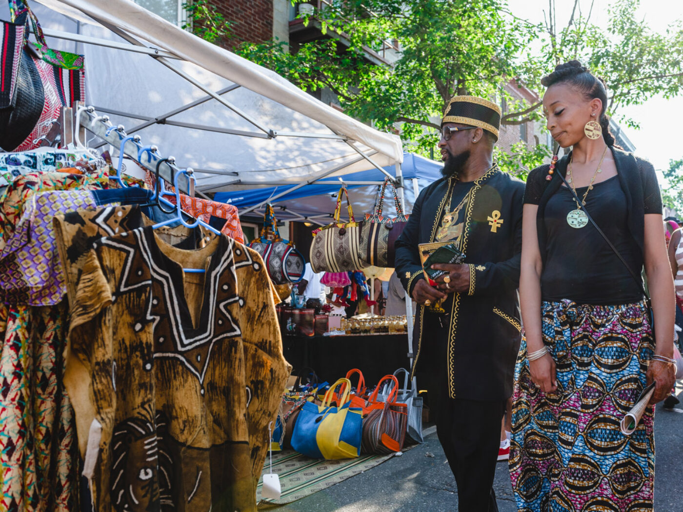 Man and woman shopping at the ODUNDE Festival in Philadelphia