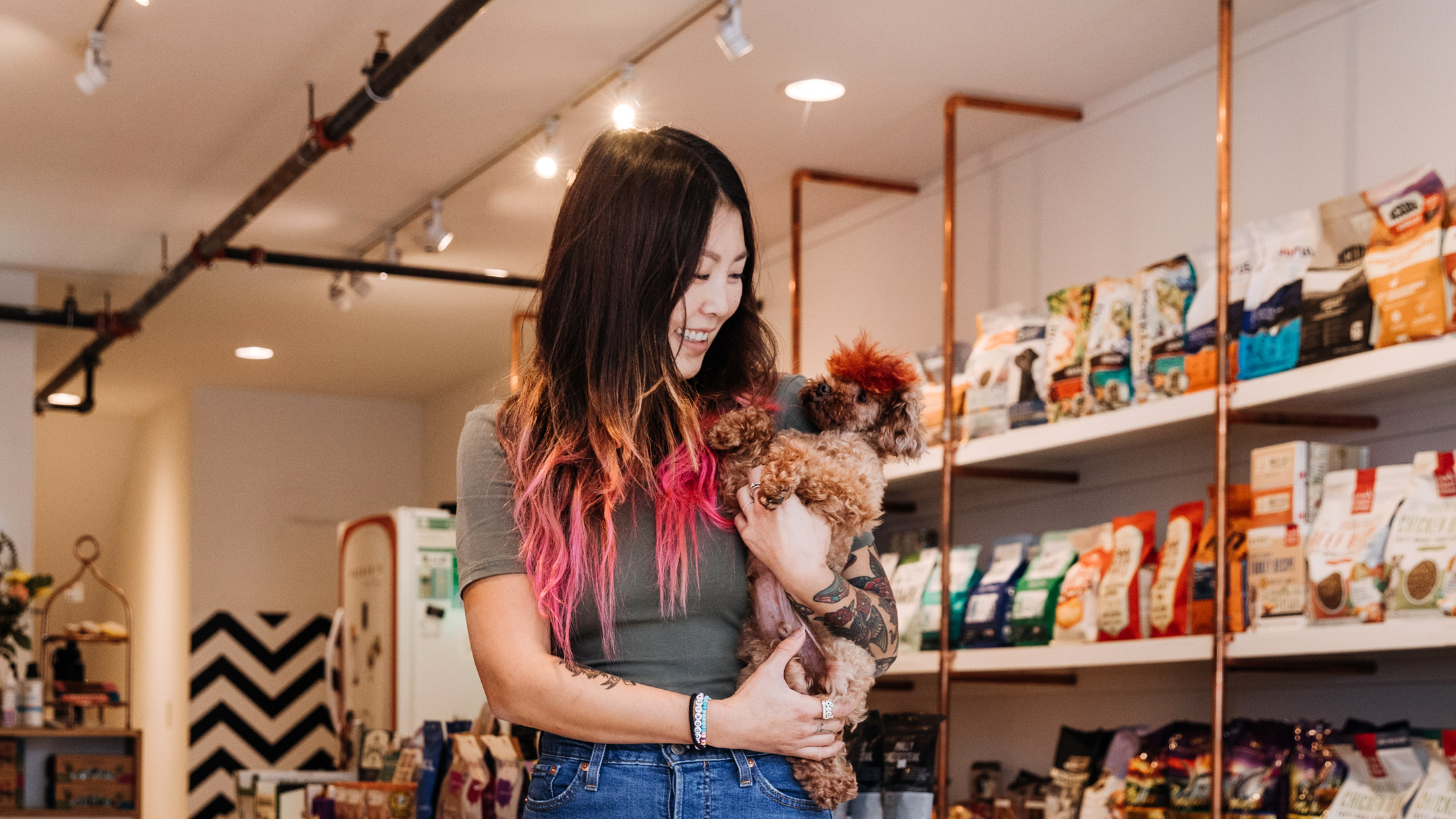 Amy Ko and Churro at ham + bone